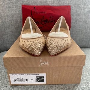 Christian Louboutin crystal-embellished flats sz 36